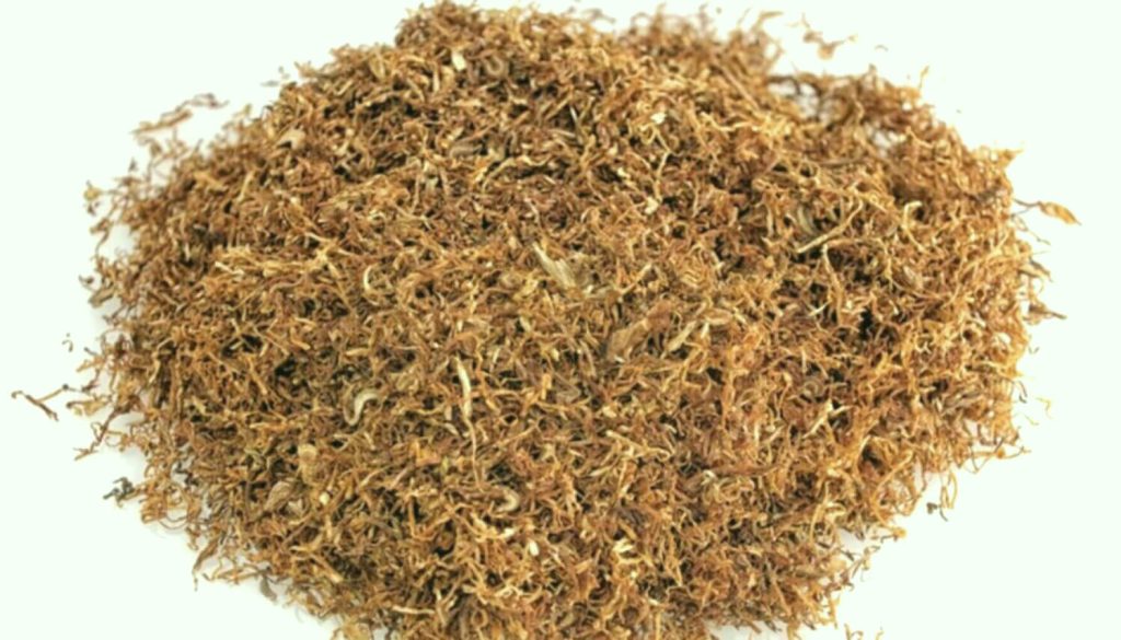High-resolution image of shredded stems for tobacco.